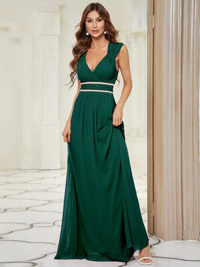 Wholesa Sleeveless Grecian Style Formal Evening Dresses for Women