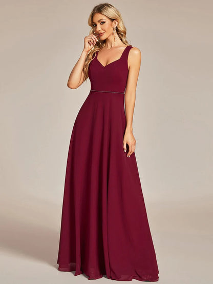 Wholesa Elegant Chiffon Sleeveless Bridesmaid Dress with Backless