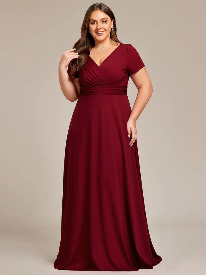 Wholesa Simple Pleated Empire Waist A-Line Bridesmaid Dress