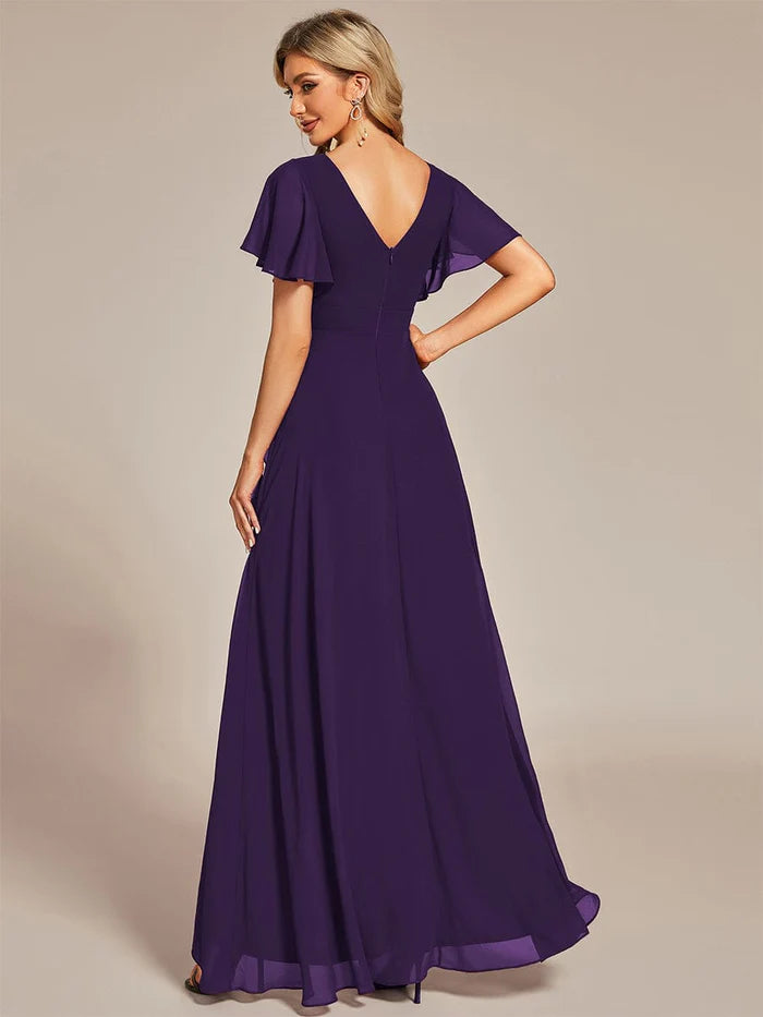 Wholesa Charming Chiffon Bridesmaid Dress with Lotus Leaf Hemline