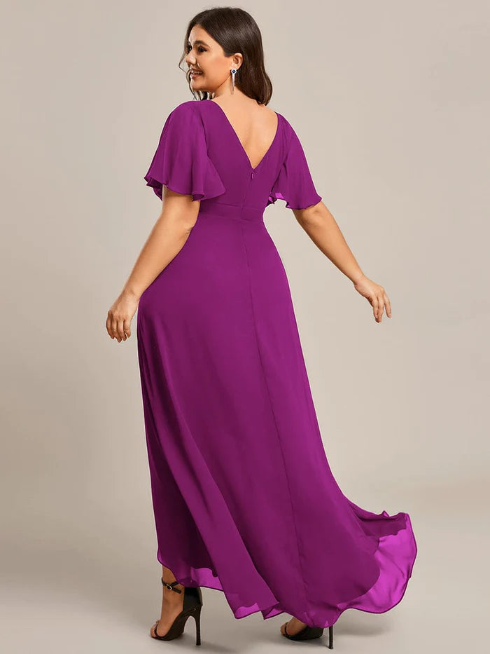 Wholesa Charming Chiffon Bridesmaid Dress with Lotus Leaf Hemline