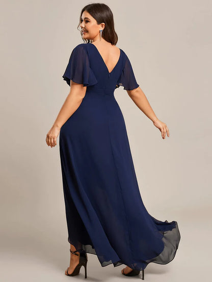 Wholesa Charming Chiffon Bridesmaid Dress with Lotus Leaf Hemline