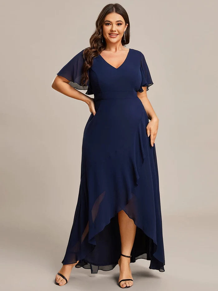 Wholesa Charming Chiffon Bridesmaid Dress with Lotus Leaf Hemline