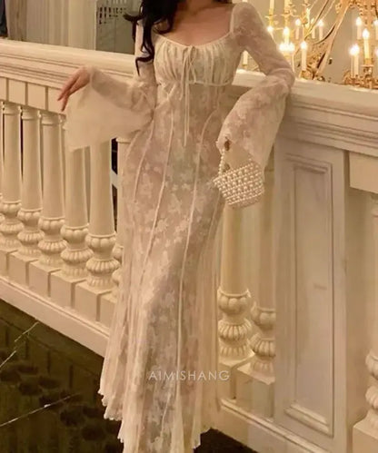 Aimishang Elegant Long Sleeves Formal Prom Dress Charming Graduation Dress Pretty Evening Party Gowns