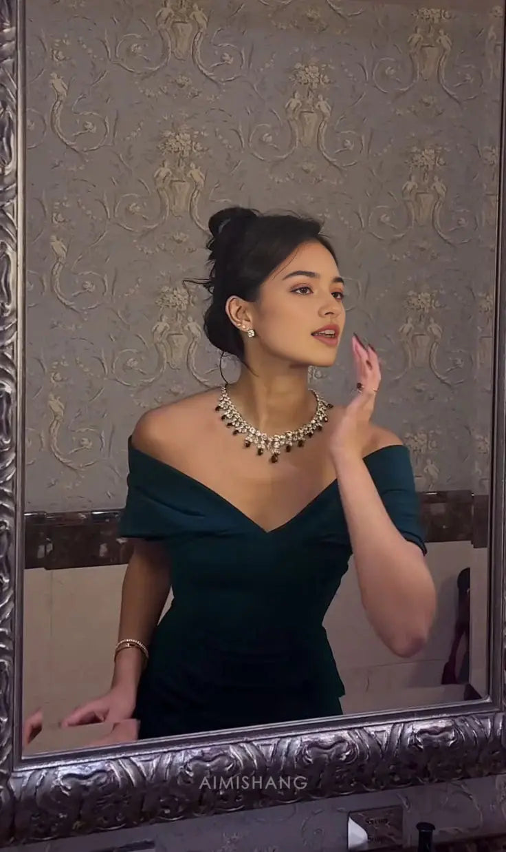 Aimishang Elegant Mermaid Off Shoulder Long Prom Dress Charming Evening Dress Simple Party Dress