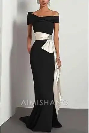 Aimishang Elegant Mermaid Off the Shoulder Mother of the Bride Dress Formal Wedding Guest Chic Evening Gown Party Dress