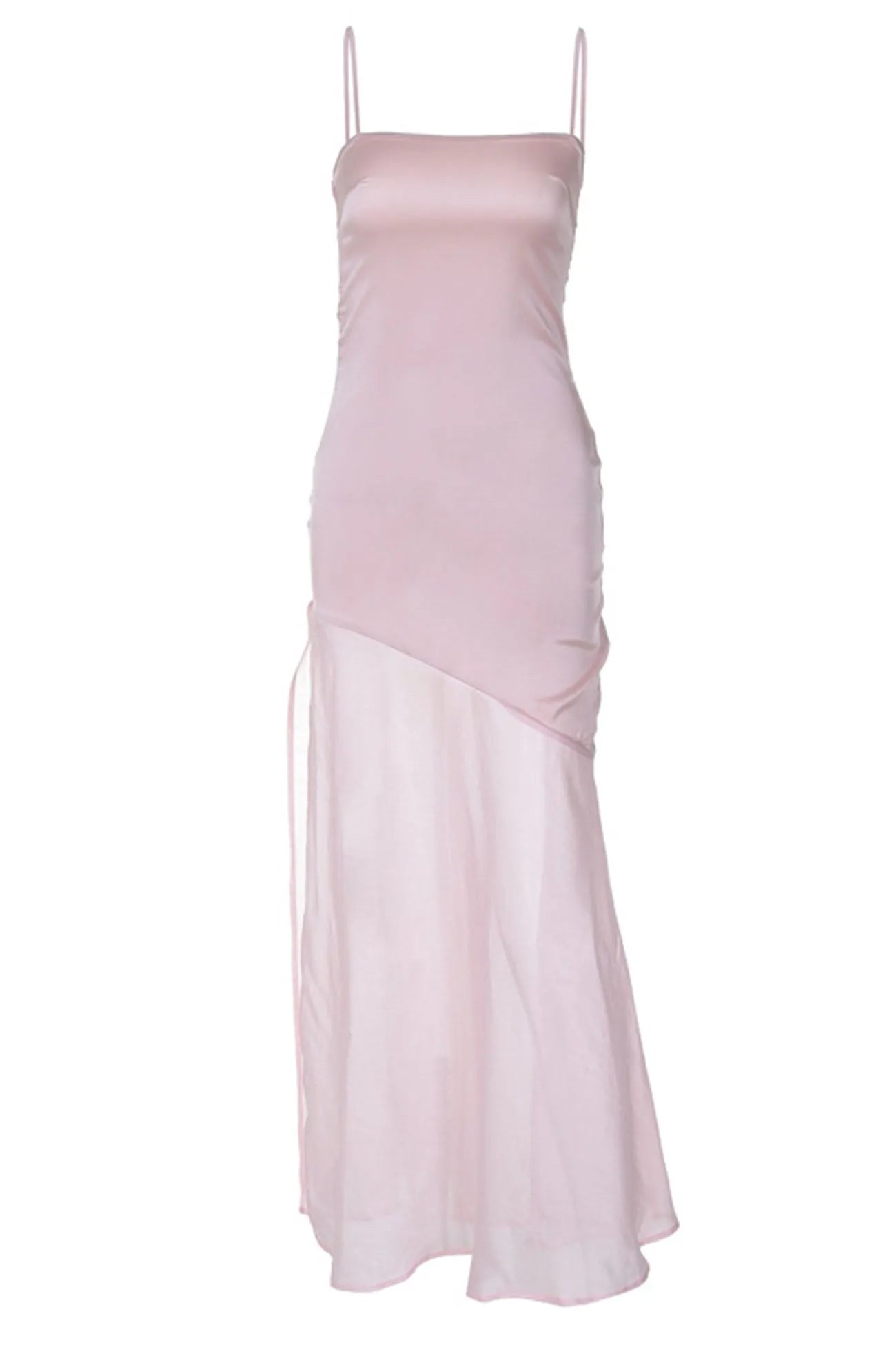 Aimishang Elegant Spaghetti Straps Long Prom Dress With Slit Simple Evening Party Dress Sweet Vacation Dress