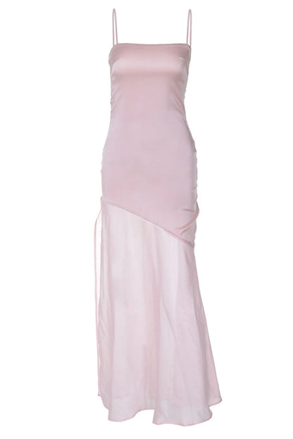 Aimishang Elegant Spaghetti Straps Long Prom Dress With Slit Simple Evening Party Dress Sweet Vacation Dress
