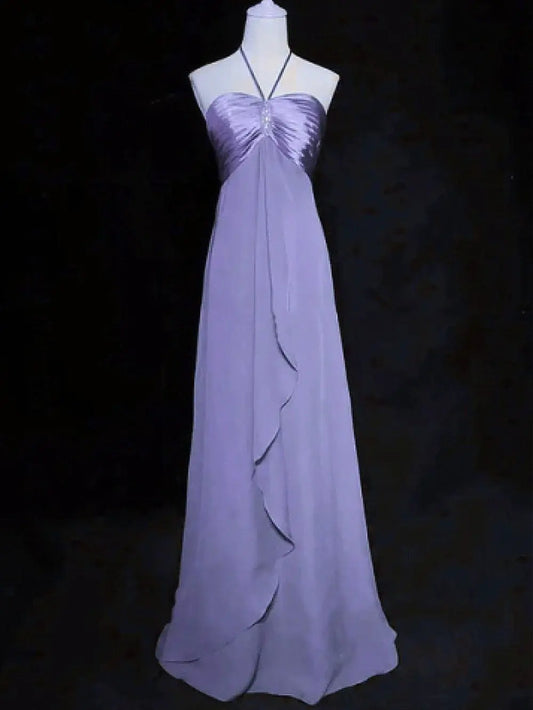 Aimishang Elegant A-Line Halter Sleeveless Party Evening Gown Chic Wedding Guest Dress