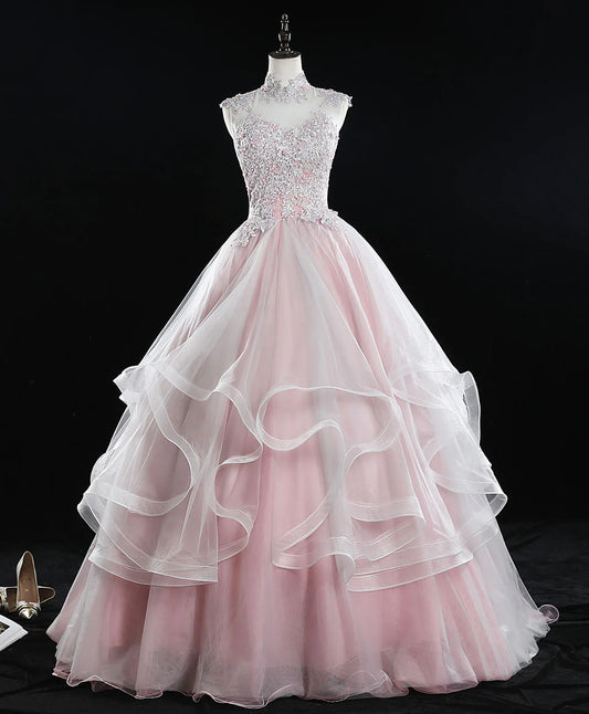 Aimishang Elegant A-Line High Neck Sleeveless Birthday Party Dress 16 Dress Pretty Long Formal Prom Dress with Appliques