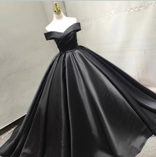 Aimishang Elegant Ball Gown Off the Shoulder Long Prom Dress Classy Party Evening Gowns Charming Black Formal Dress