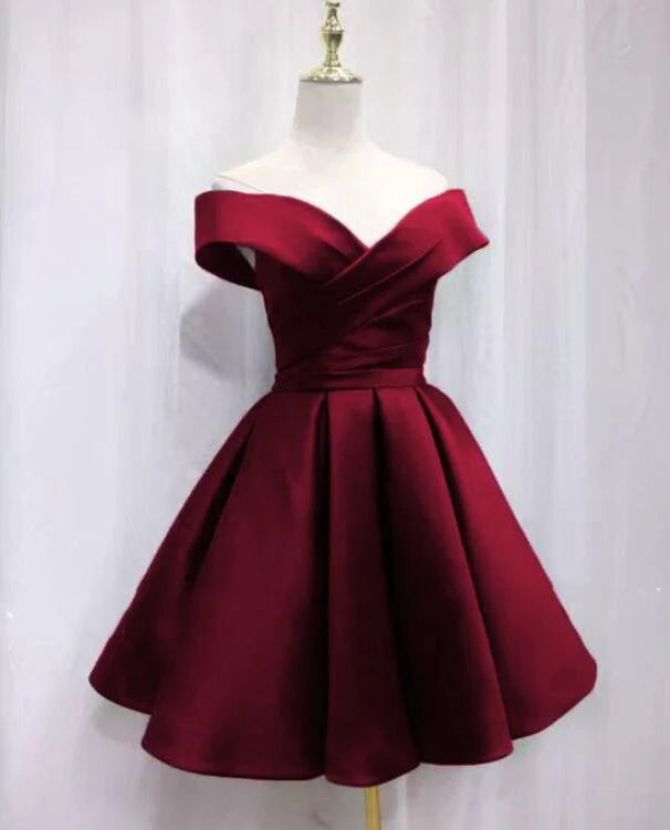 Aimishang Elegant A Line Blue Off Shoulder Lace-Up Short Formal Prom Dress Simple Homecoming Dress