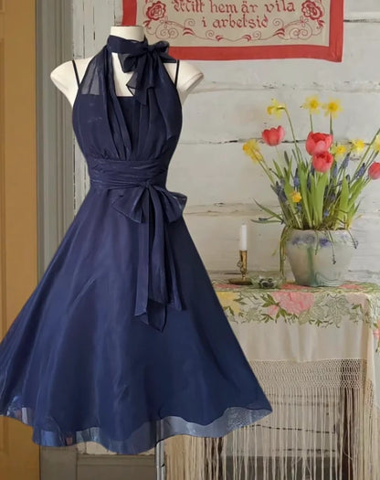 Aimishang Elegant A Line Halter Sleeveless Formal Prom Dress Classy Cocktail Homecoming Dress