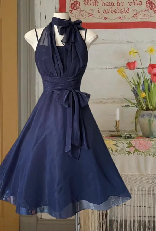Aimishang Elegant A Line Halter Sleeveless Formal Prom Dress Classy Cocktail Homecoming Dress