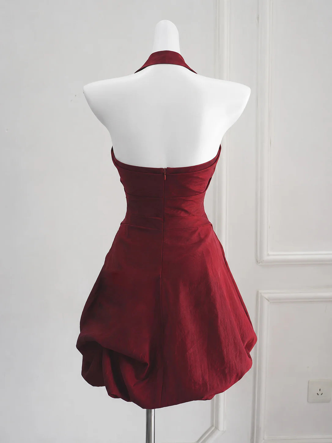 Aimishang Elegant Burgundy / Dark Blue A Line Halter Sleeveless Zipper Back Short Summer Homecoming Dress