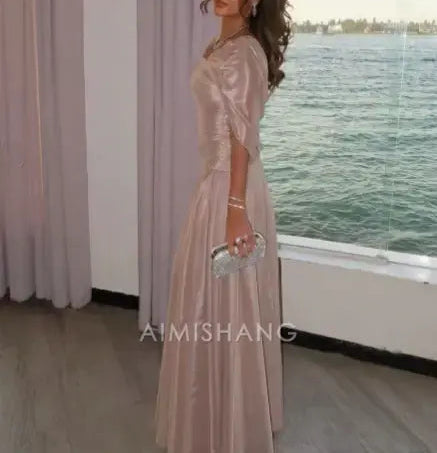 Aimishang Elegant A Line Long Formal Prom Dress Pretty Wedding Guest Dress Charming Party Evening Gowns