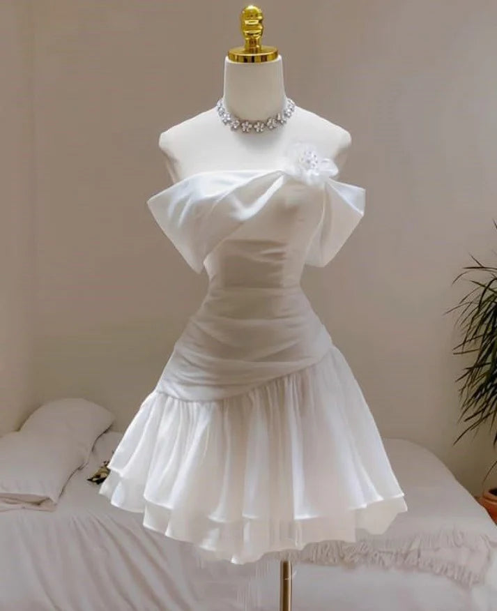 Aimishang Elegant A Line Off Shoulder Short Summer Birthday Party Dress Pretty Cocktail Homecoming Dress