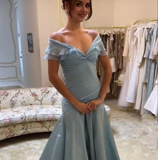 Aimishang Elegant A Line Off The Shoulder Wedding Guest Dress Sweetheart Evening Party Dresss Long Prom Dress Formal Dress