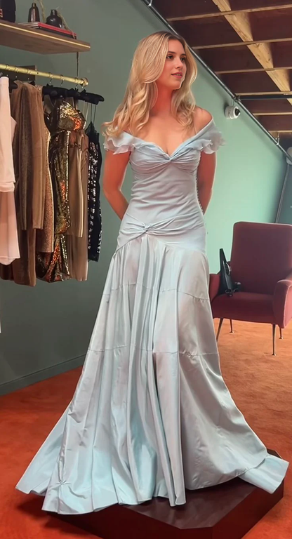 Aimishang Elegant A Line Off The Shoulder Wedding Guest Dress Sweetheart Evening Party Dresss Long Prom Dress Formal Dress