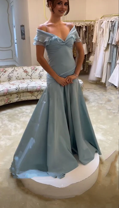 Aimishang Elegant A Line Off The Shoulder Wedding Guest Dress Sweetheart Evening Party Dresss Long Prom Dress Formal Dress