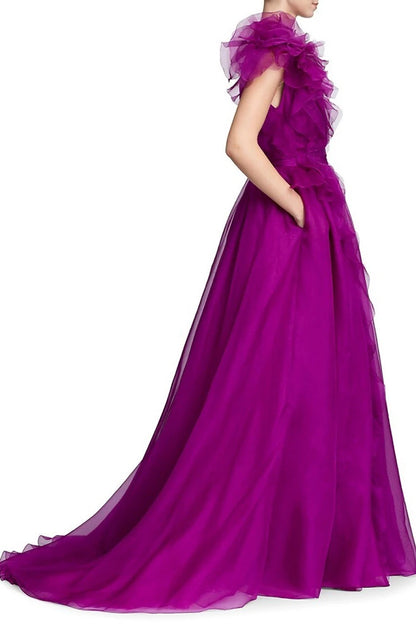 Aimishang Elegant A Line Sleeveless Party Evening Gown Charming Long Formal Prom Dress With Slit