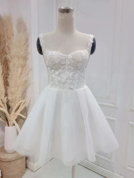 Aimishang Elegant A Line Sleeveless Short Formal Birthday Party Dress Pretty Graduation Homecoming Dress with Appliques