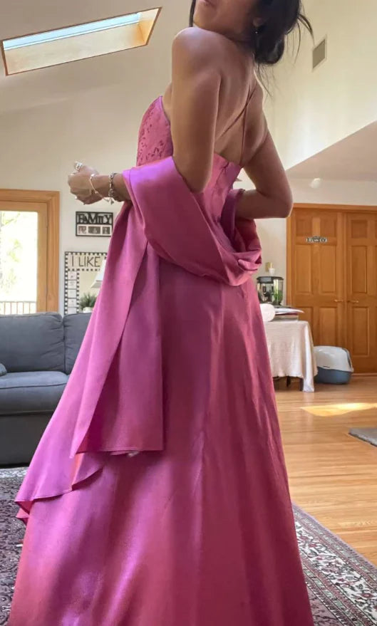 Aimishang Elegant A Line Spaghetti Straps Sleeveless Long Formal Prom Dress Charming Evening Party Dress