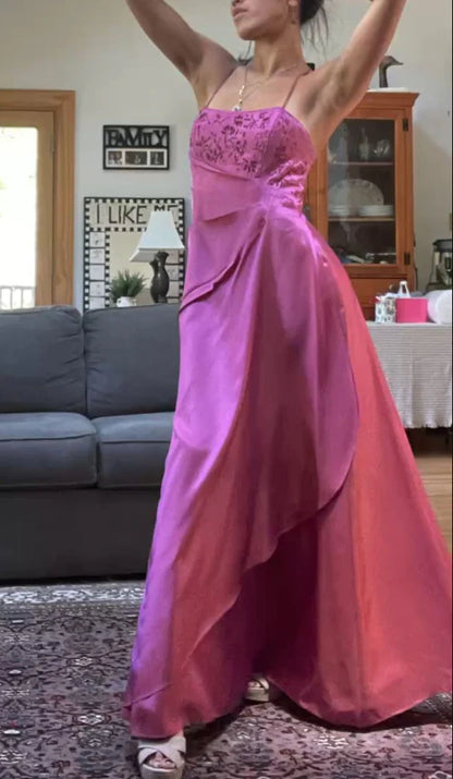 Aimishang Elegant A Line Spaghetti Straps Sleeveless Long Formal Prom Dress Charming Evening Party Dress