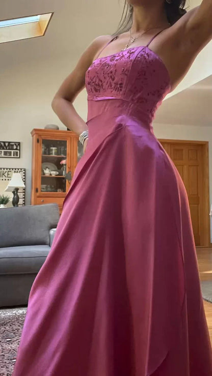 Aimishang Elegant A Line Spaghetti Straps Sleeveless Long Formal Prom Dress Charming Evening Party Dress