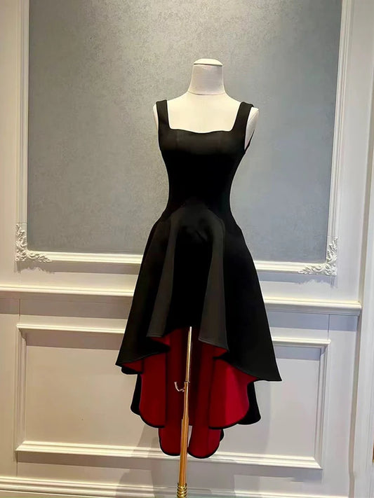 Aimishang Elegant A Line Square Neck Sleeveless High-Low Formal Prom Dress Classy Homecoming Dress