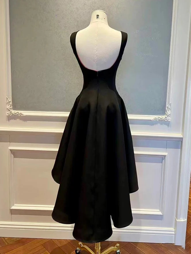 Aimishang Elegant A Line Square Neck Sleeveless High-Low Formal Prom Dress Classy Homecoming Dress