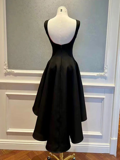 Aimishang Elegant A Line Square Neck Sleeveless High-Low Formal Prom Dress Classy Homecoming Dress