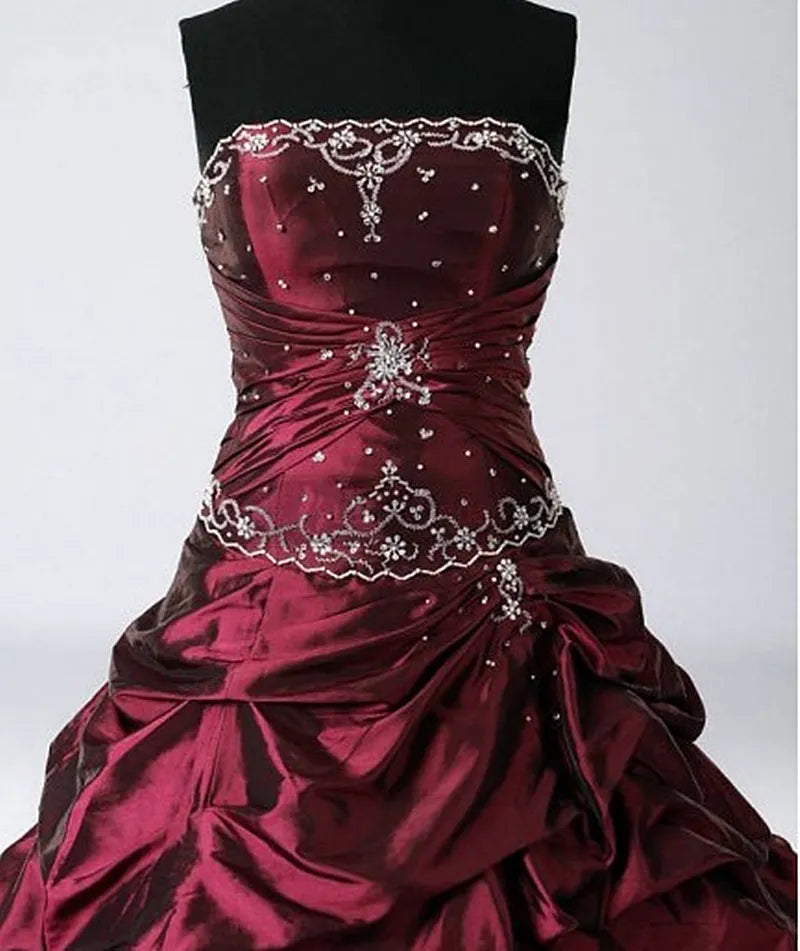 Aimishang Elegant A Line Strapless Sleeveless Evening Party Dress Vintage Lace-Up Ruched Long Formal Prom Dress