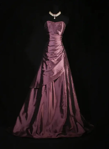 Aimishang Elegant A Line Strapless Sleeveless Party Evening Gown Vintage Long Formal Prom Dress