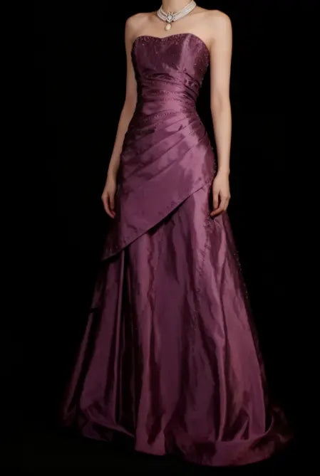Aimishang Elegant A Line Strapless Sleeveless Party Evening Gown Vintage Long Formal Prom Dress