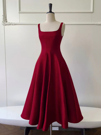 Aimishang Elegant A Line Straps Square Neckline Sleeveless Formal Prom Dress Classy Evening Party Dress