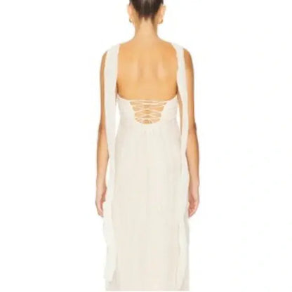 Aimishang Elegant A Line Sweetheart Sleeveless Pleated Party Evening Gowns Simple Strapless Wedding Dress Cute Summer Dress