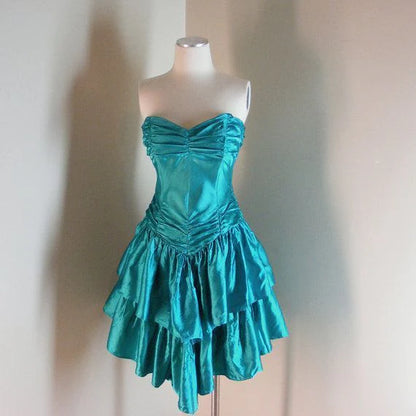 Aimishang Elegant A Line Sweetheart Strapless Sleeveless Satin Short Party Prom Dress Classy Graduation Homecoming Dress