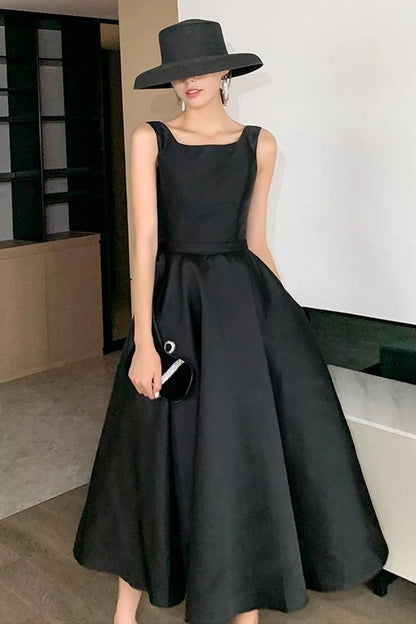 Aimishang Elegant Black A Line Sleeveless Party Evening Gown Classy Formal Prom Dress With Bow