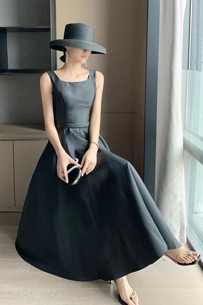 Aimishang Elegant Black A Line Sleeveless Party Evening Gown Classy Formal Prom Dress With Bow
