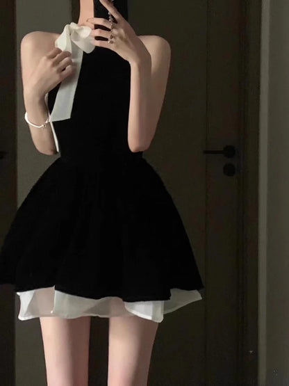 Aimishang Elegant Black Sleeveless A Line Short Summer Birthday Party Dress Lovely Graduation Homecoming Dress