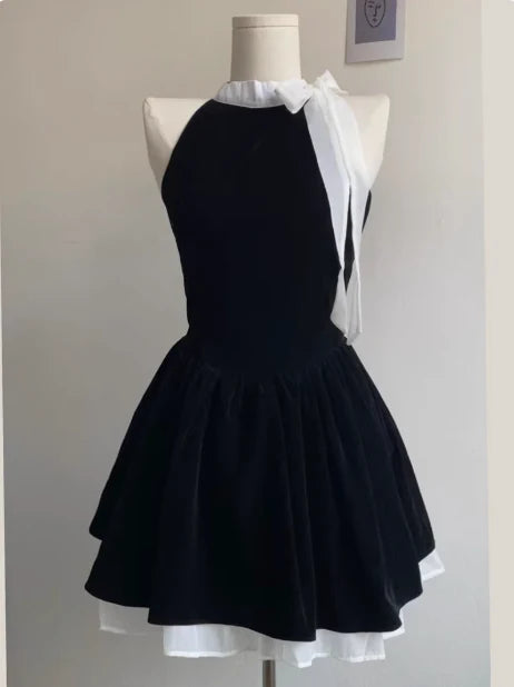Aimishang Elegant Black Sleeveless A Line Short Summer Birthday Party Dress Lovely Graduation Homecoming Dress