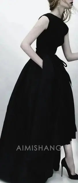 Aimishang Elegant Black Sleeveless Prom Dress Classy Party Evening Gowns Charming Formal Dress
