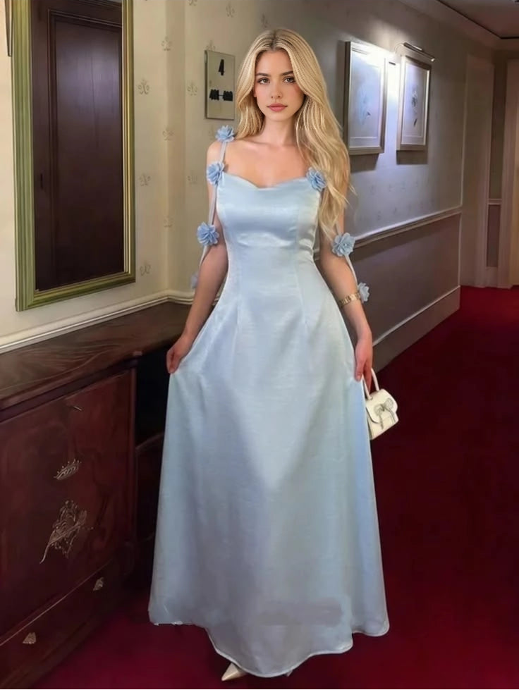 Aimishang Elegant Blue A Line Sleeveless Long Formal Prom Dress Sweet Party Evening Gown