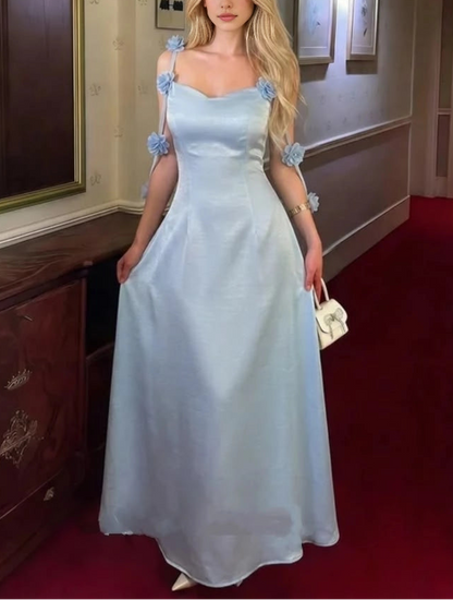 Aimishang Elegant Blue A Line Sleeveless Long Formal Prom Dress Sweet Party Evening Gown