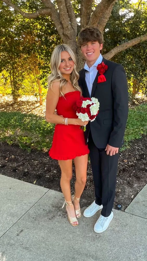 Aimishang Elegant Dresses Formal Strapless Short Prom Dress Homecoming Dress Lovely Birthday Party Dress