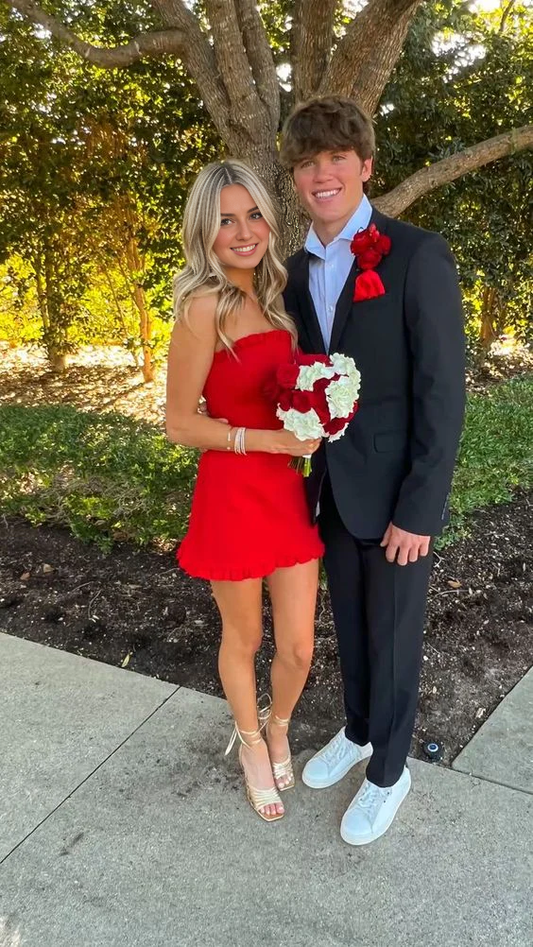 Aimishang Elegant Dresses Formal Strapless Short Prom Dress Homecoming Dress Lovely Birthday Party Dress