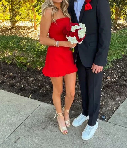 Aimishang Elegant Dresses Formal Strapless Short Prom Dress Homecoming Dress Lovely Birthday Party Dress