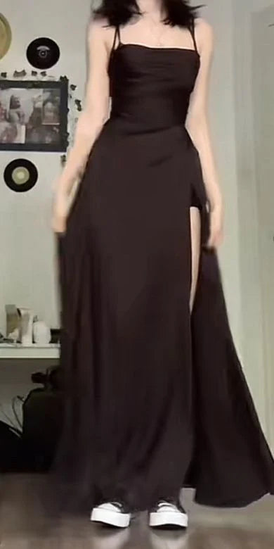Aimishang Elegant Formal Wear Dresses Spaghetti Straps Long Prom Dress Slit Evening Party Dress