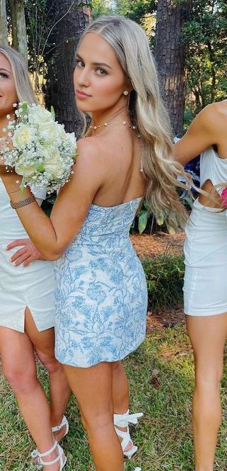 Aimishang Elegant Graduation Dress Charming Party Dress Strapless Sheath Homecoming Dress Short Prom Dress